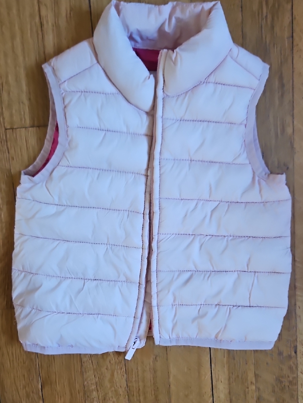 Old Navy Pink Quilted Toddler Puffer Vest with Light Trim